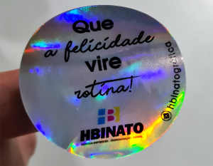 Adesivo  Holográfico Vinil  4x0  Com Recorte 